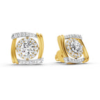 1.48 Carat Round Halo Stud Earrings 14K