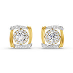 1.48 Carat Round Halo Stud Earrings 14K