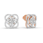 1.78 Carat Round Halo Stud Earrings 14K - Rose Gold