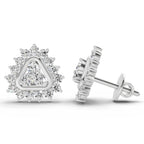 0.75 Carat Round Halo Earrings 14K - White Gold