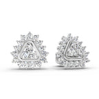 0.75 Carat Round Halo Earrings 14K - White Gold
