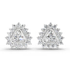 0.75 Carat Round Halo Earrings 14K - White Gold