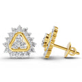 0.75 Carat Round Halo Earrings 14K