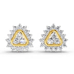 0.75 Carat Round Halo Earrings 14K