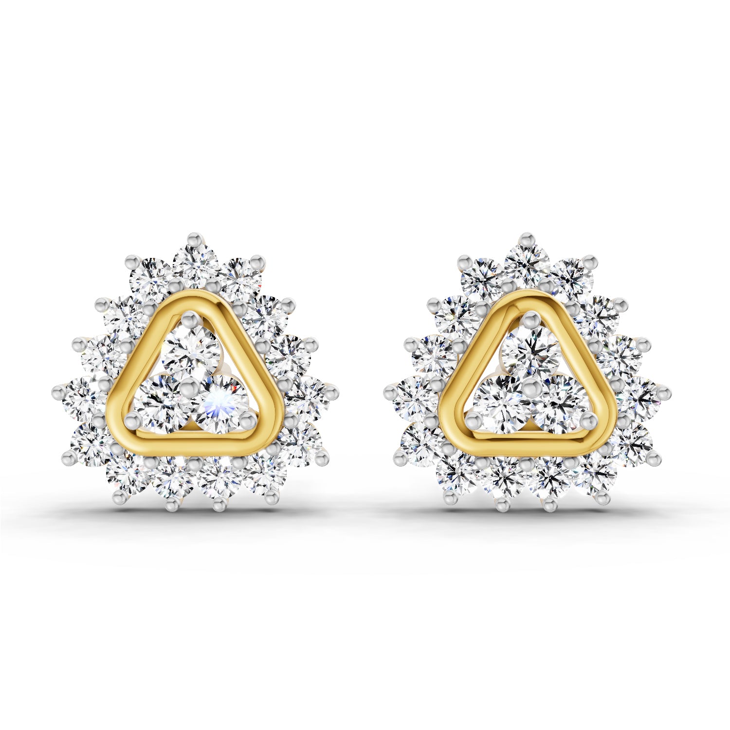 0.75 Carat Round Halo Earrings 14K