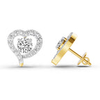 1.64 Carat Round Halo Heart Shape Earrings 14K