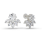 2.7 Carat Marquise Cluster Earrings 14K - White Gold