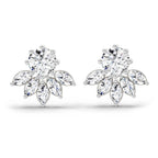 2.7 Carat Marquise Cluster Earrings 14K - White Gold