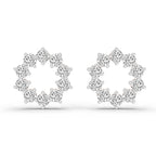 1 Carat Round Flower Stud Earrings 14K - Rose Gold
