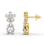2.8 Carat Floral Pear Drop Earrings 14K