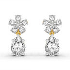 2.8 Carat Floral Pear Drop Earrings 14K