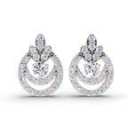 0.91 Carat Diamond Halo Cluster Stud Earrings 14K - Rose Gold