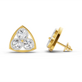 2.28 Carat Triangular Cluster Stud Earrings 14K