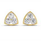 2.28 Carat Triangular Cluster Stud Earrings 14K