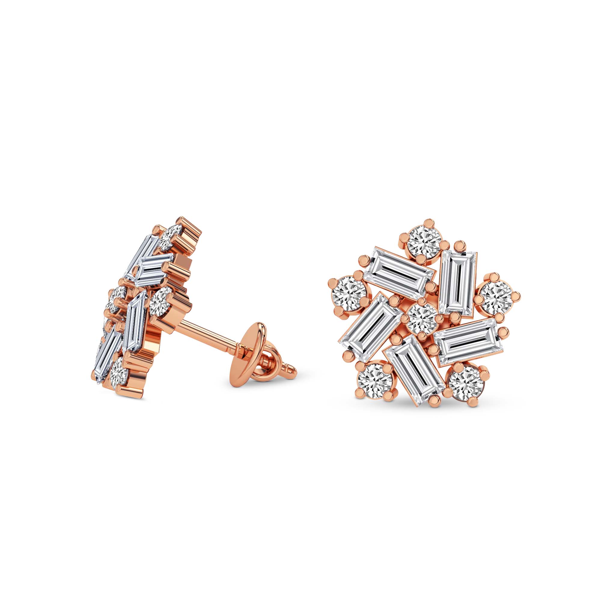 2.26 Carat Fancy Stud Earrings 14K - Rose Gold