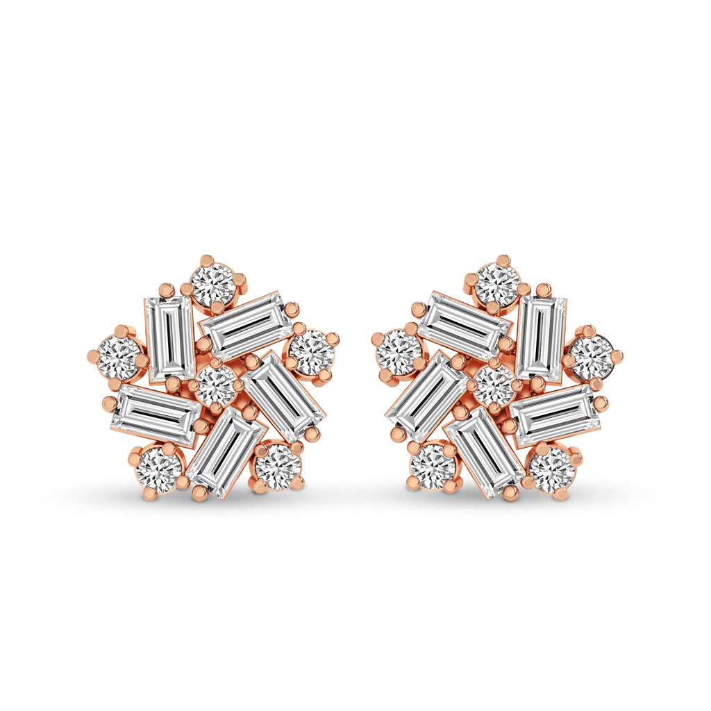 2.26 Carat Fancy Stud Earrings 14K - Rose Gold