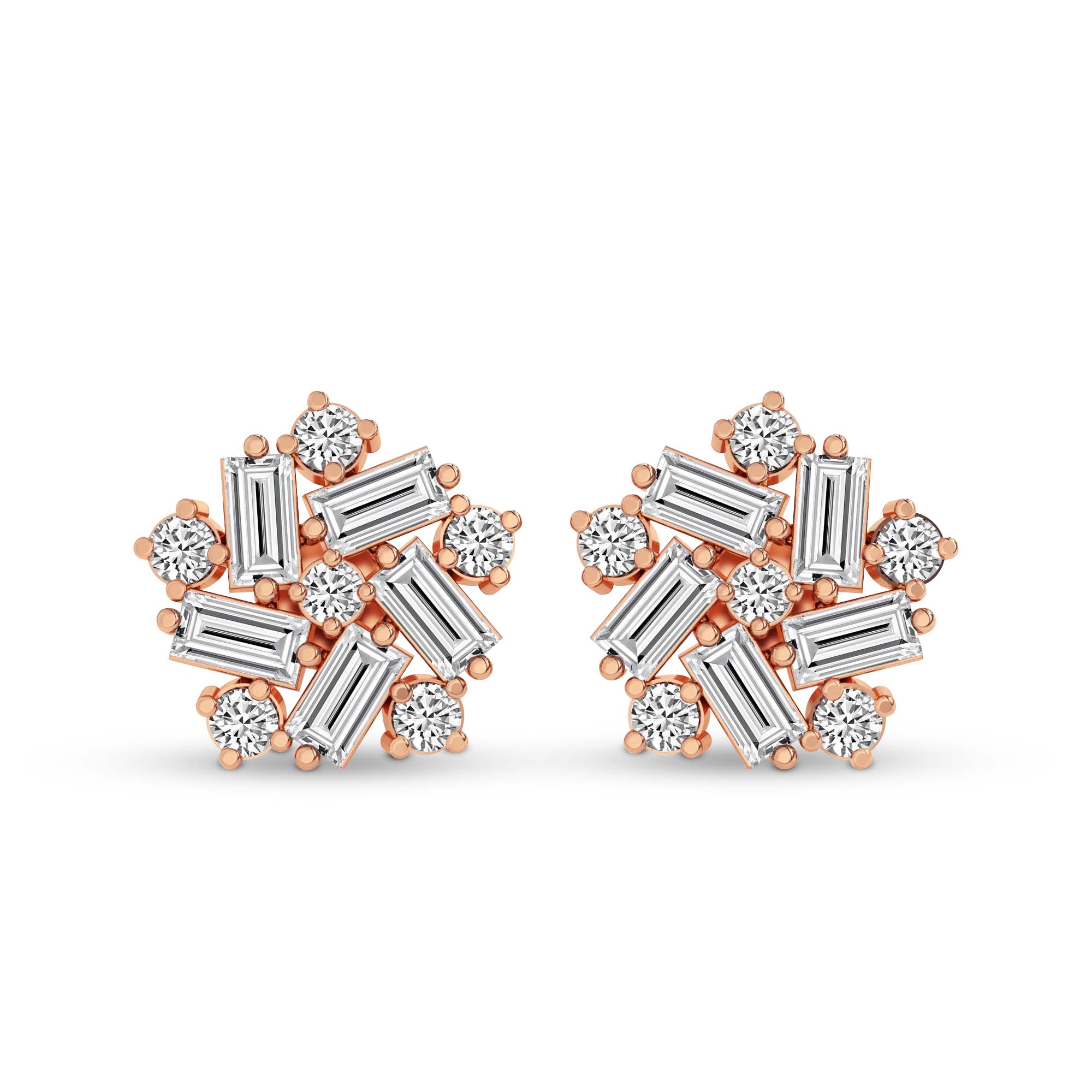 2.26 Carat Fancy Stud Earrings 14K - Rose Gold