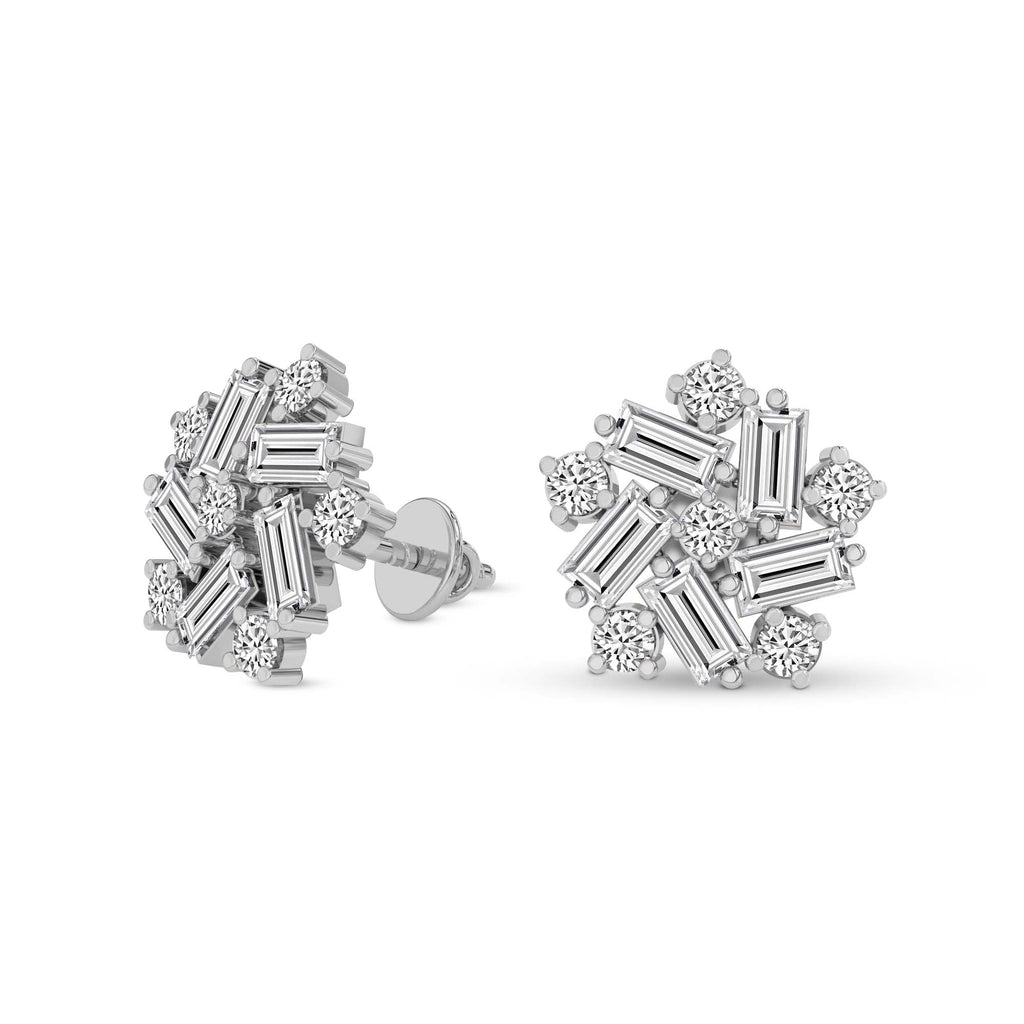 2.26 Carat Fancy Stud Earrings 14K - White Gold