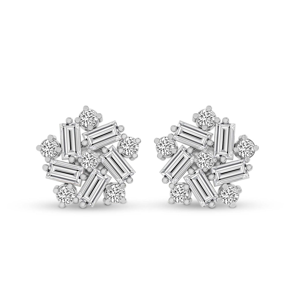 2.26 Carat Fancy Stud Earrings 14K - White Gold