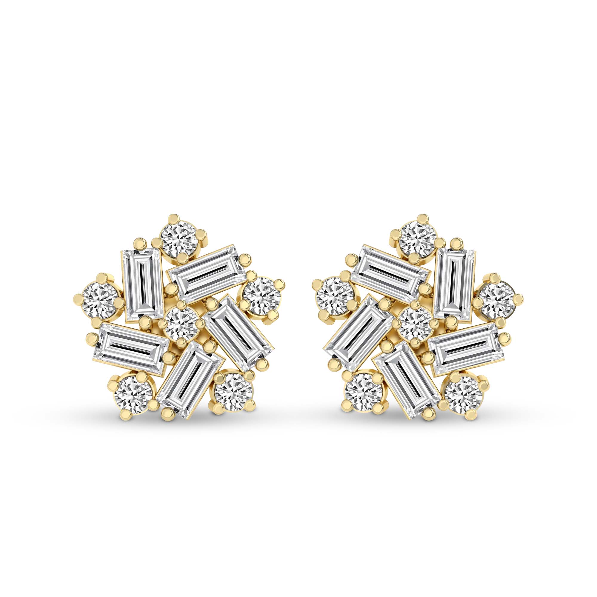 2.26 Carat Fancy Stud Earrings 14K