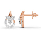 0.45 Carat Round Teardrop Stud Earrings 14K - Rose Gold