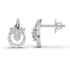 0.45 Carat Round Teardrop Stud Earrings 14K - White Gold