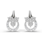 0.45 Carat Round Teardrop Stud Earrings 14K - White Gold