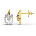 0.45 Carat Round Teardrop Stud Earrings 14K