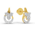 0.45 Carat Round Teardrop Stud Earrings 14K