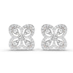 0.9 Carat Round Halo Earrings 14K - Rose Gold