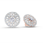 1.45 Carat Heart Shape Halo Earrings 14K - Rose Gold