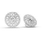 1.45 Carat Heart Shape Halo Earrings 14K - White Gold