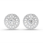 1.45 Carat Heart Shape Halo Earrings 14K - White Gold