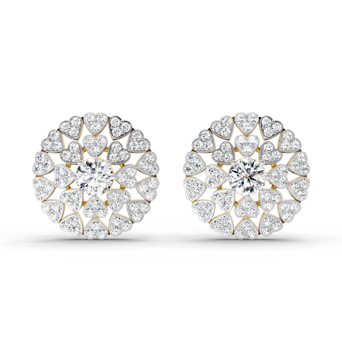 1.45 Carat Heart Shape Halo Earrings 14K