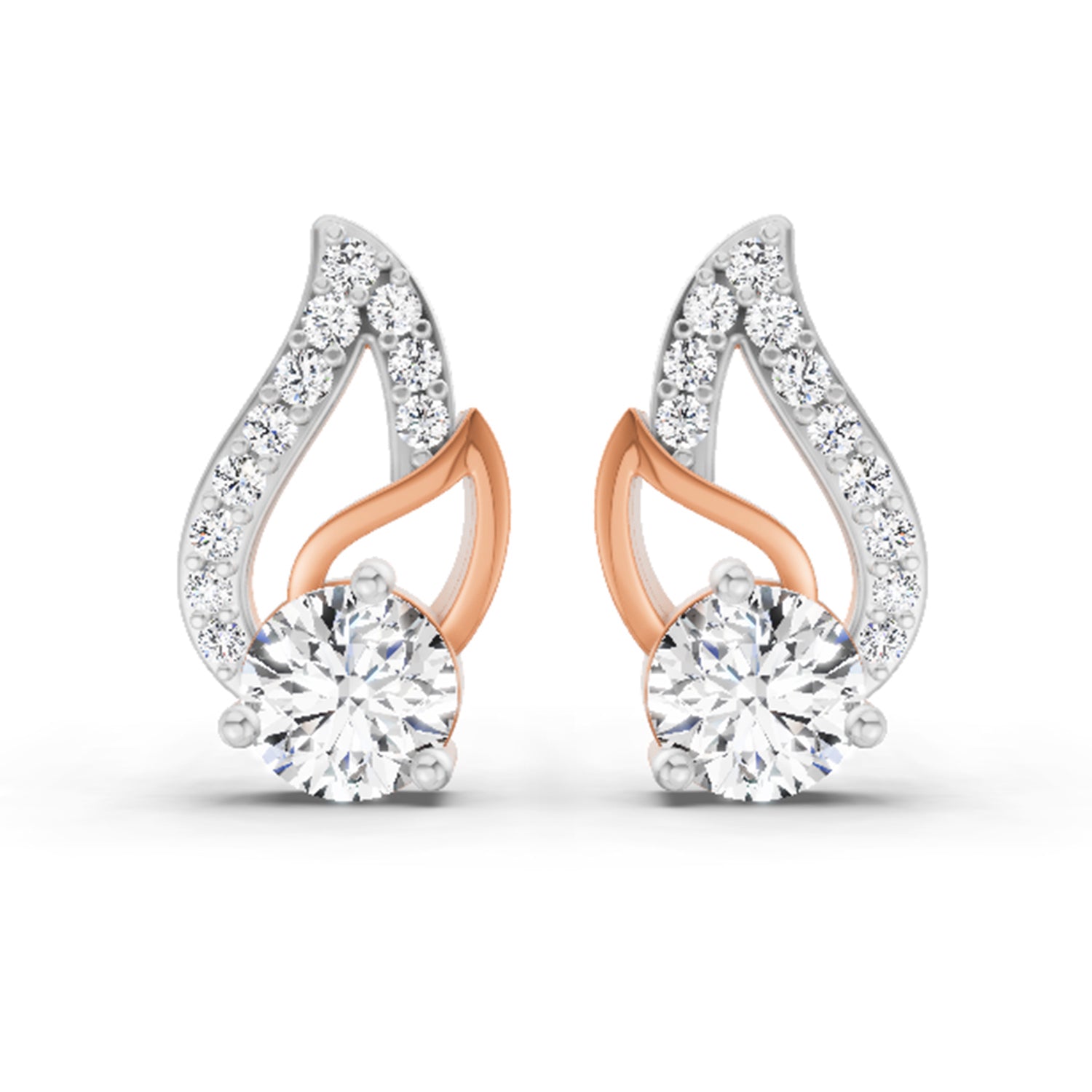 0.60 Carat Round Stud Earrings 14K - Rose Gold