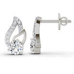 0.60 Carat Round Stud Earrings 14K - White Gold