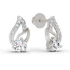 0.60 Carat Round Stud Earrings 14K - White Gold