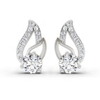 0.60 Carat Round Stud Earrings 14K - White Gold