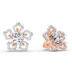 2.66 Carat Cluster Diamond Earrings 14K - Rose Gold