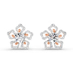 2.66 Carat Cluster Diamond Earrings 14K - Rose Gold