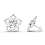 2.66 Carat Cluster Diamond Earrings 14K - White Gold