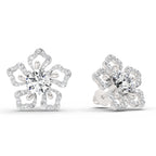 2.66 Carat Cluster Diamond Earrings 14K - White Gold