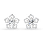 2.66 Carat Cluster Diamond Earrings 14K - White Gold