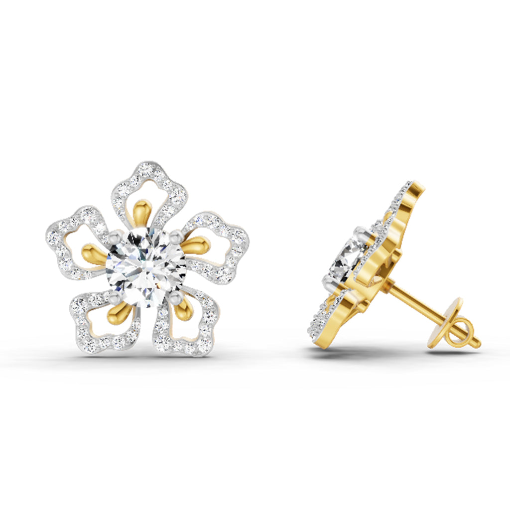 2.66 Carat Cluster Diamond Earrings 14K