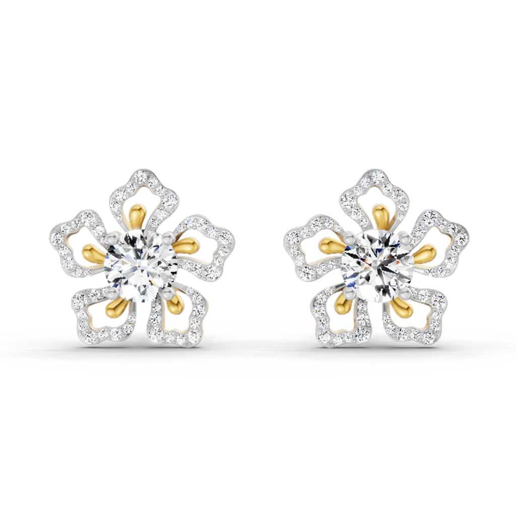 2.66 Carat Cluster Diamond Earrings 14K