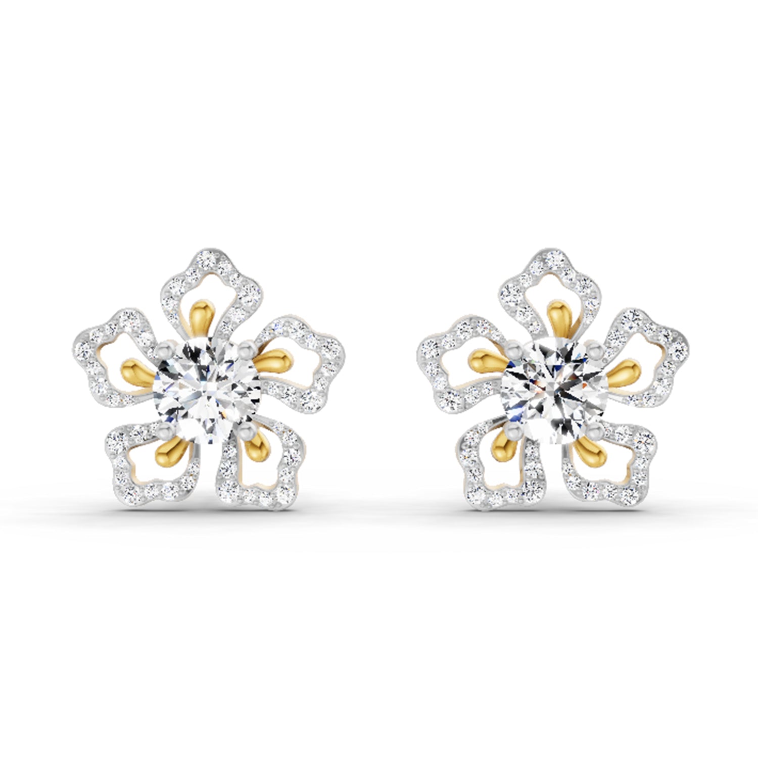 2.66 Carat Cluster Diamond Earrings 14K