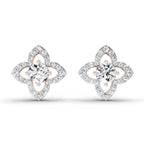 1.41 Carat Halo Diamond Earrings 14K - Rose Gold
