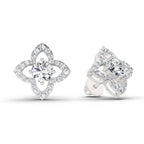 1.41 Carat Halo Diamond Earrings 14K - White Gold