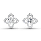 1.41 Carat Halo Diamond Earrings 14K - White Gold