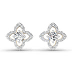 1.41 Carat Halo Diamond Earrings 14K